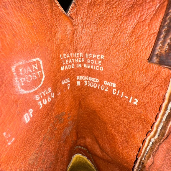 Dan Post 3464 Brown Snip Toe Embroidered Leather Western Cowgirl Boots Womens 7 - Picture 4 of 6